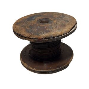 Vintage Wooden Spool with Copper Wire
